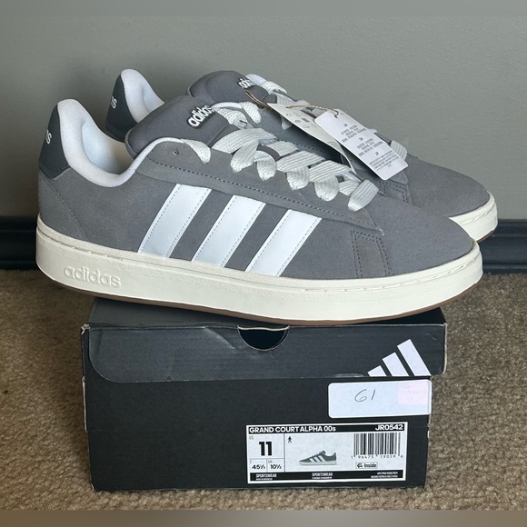 Adidas Men's Grand Court Alpha 00s Classic Gray and White Sneakers size 11 - Picture 11 of 12